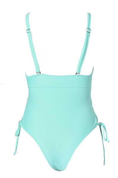 Marry You Lace Up One-piece Swimsuit