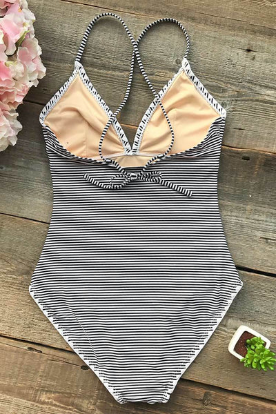 Simple Living Stripe One-piece  Swimsuit