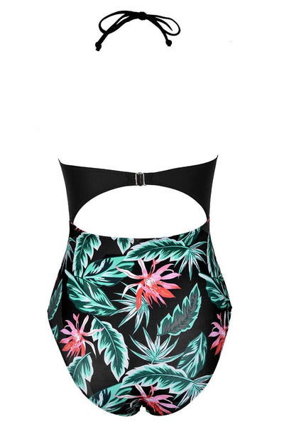 Flame In The Dark Halter One-piece Swimsuit