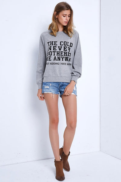 Warm It Up Letter Printing Sweatshirt