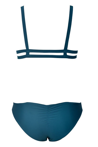 Blue Sea Solid Bikini Set