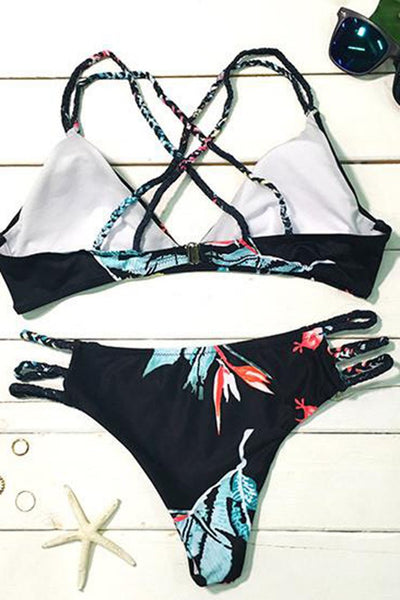 Black Midnight Garden Bikini Set