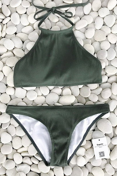 Matcha Ice Cream Halter bikini Set