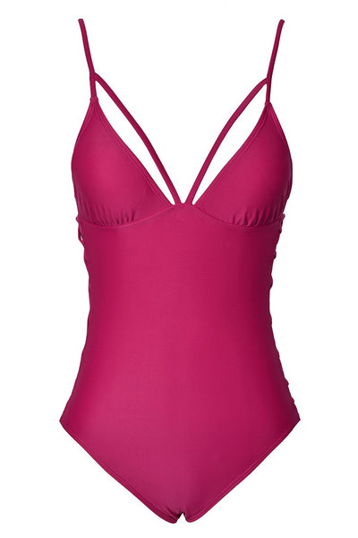 Femininity Pervades Solid One-piece Swimsuit