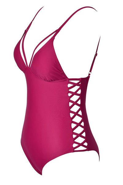 Femininity Pervades Solid One-piece Swimsuit