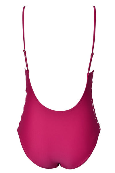 Femininity Pervades Solid One-piece Swimsuit