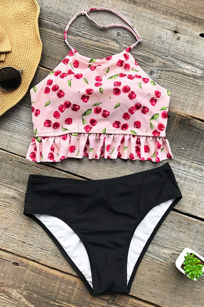 Cherry Garden Halter Bikini Set