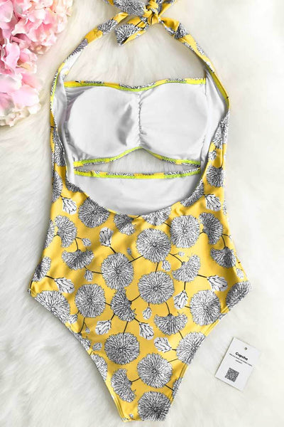 Dandelion Love Print One-piece Swimsuit