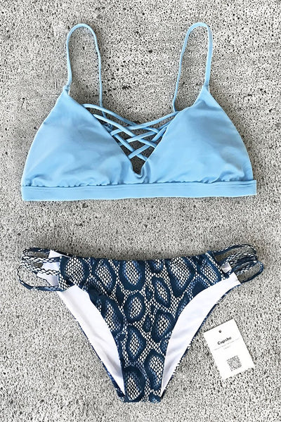 Salty Seabreeze Lace Up Bikini Set