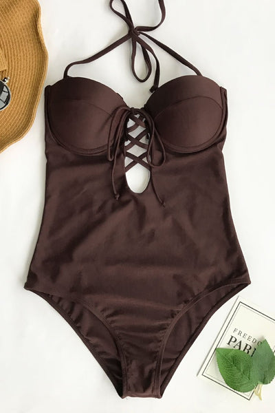 Slow Time Halter One-piece Swimsuit