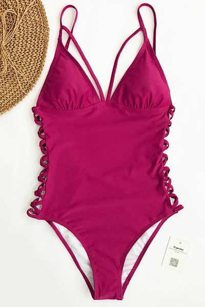 Femininity Pervades Solid One-piece Swimsuit