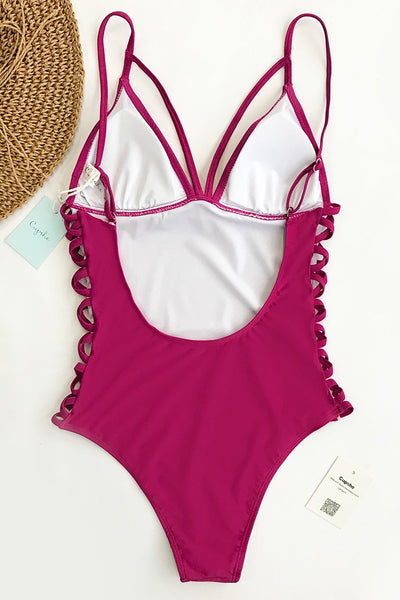 Femininity Pervades Solid One-piece Swimsuit