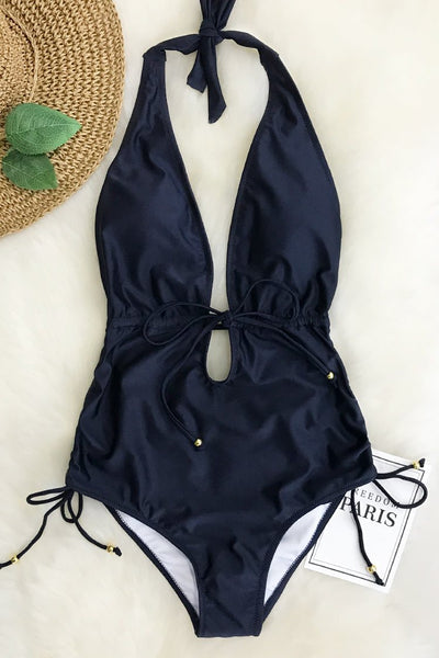 Best Wishes Halter One-piece Swimsuit