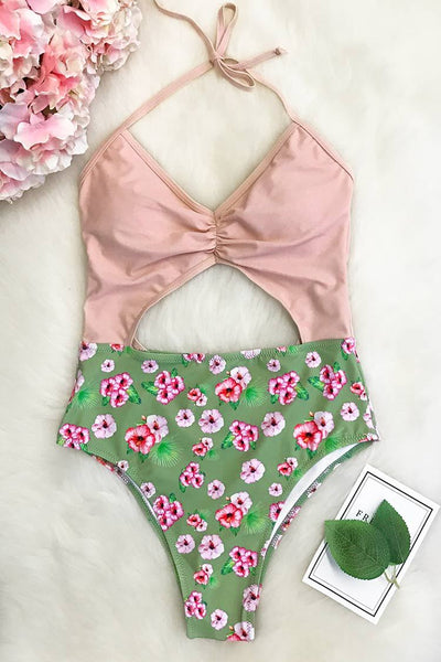 Sweet Heart Halter One-piece Swimsuit