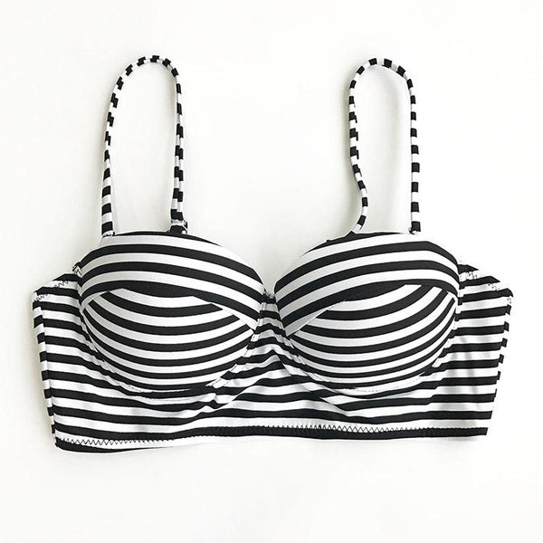 All About U Stripe High-waisted Bikini Set