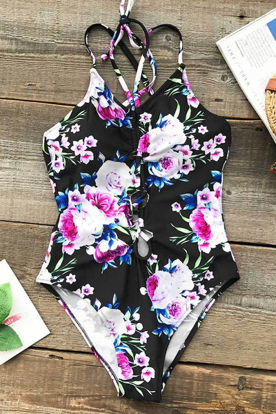 Beauty In Darkness Print One-piece Swimsuit