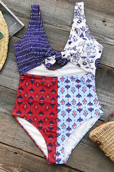 Colorful Girl Print One-piece Swimsuit