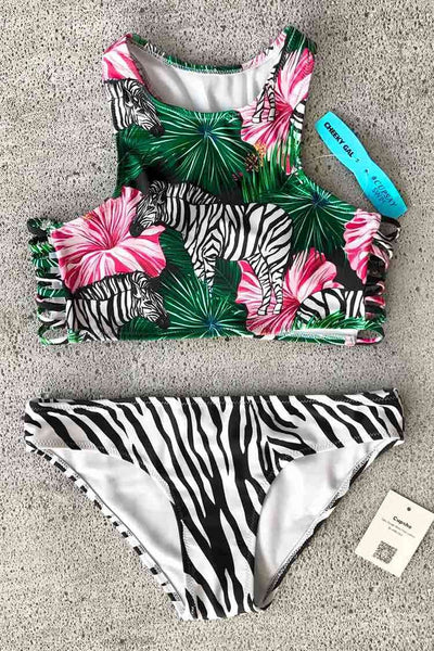 Free-roaming Zebra Bikini Set