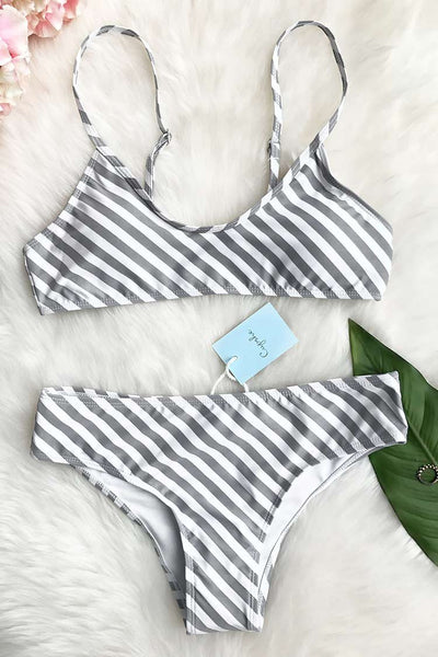 Approaching Holidays Stripe Bikini Set